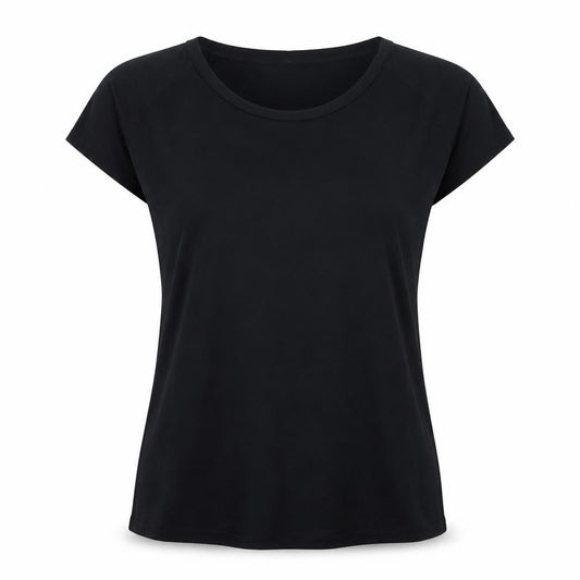 Get Over Womens Black   Basic T-Shirt Size L Crew Neck