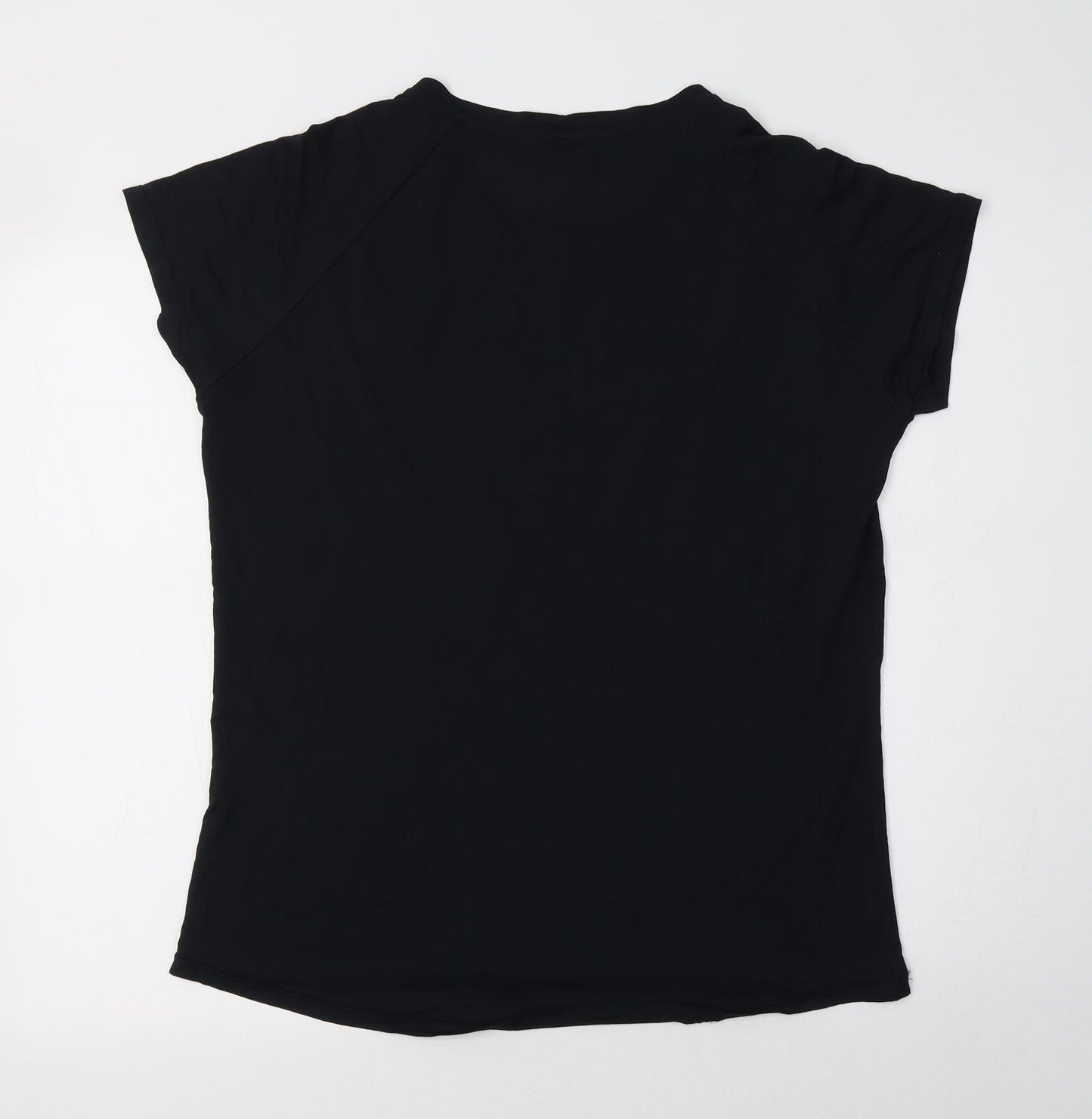 Get Over Womens Black   Basic T-Shirt Size L Crew Neck