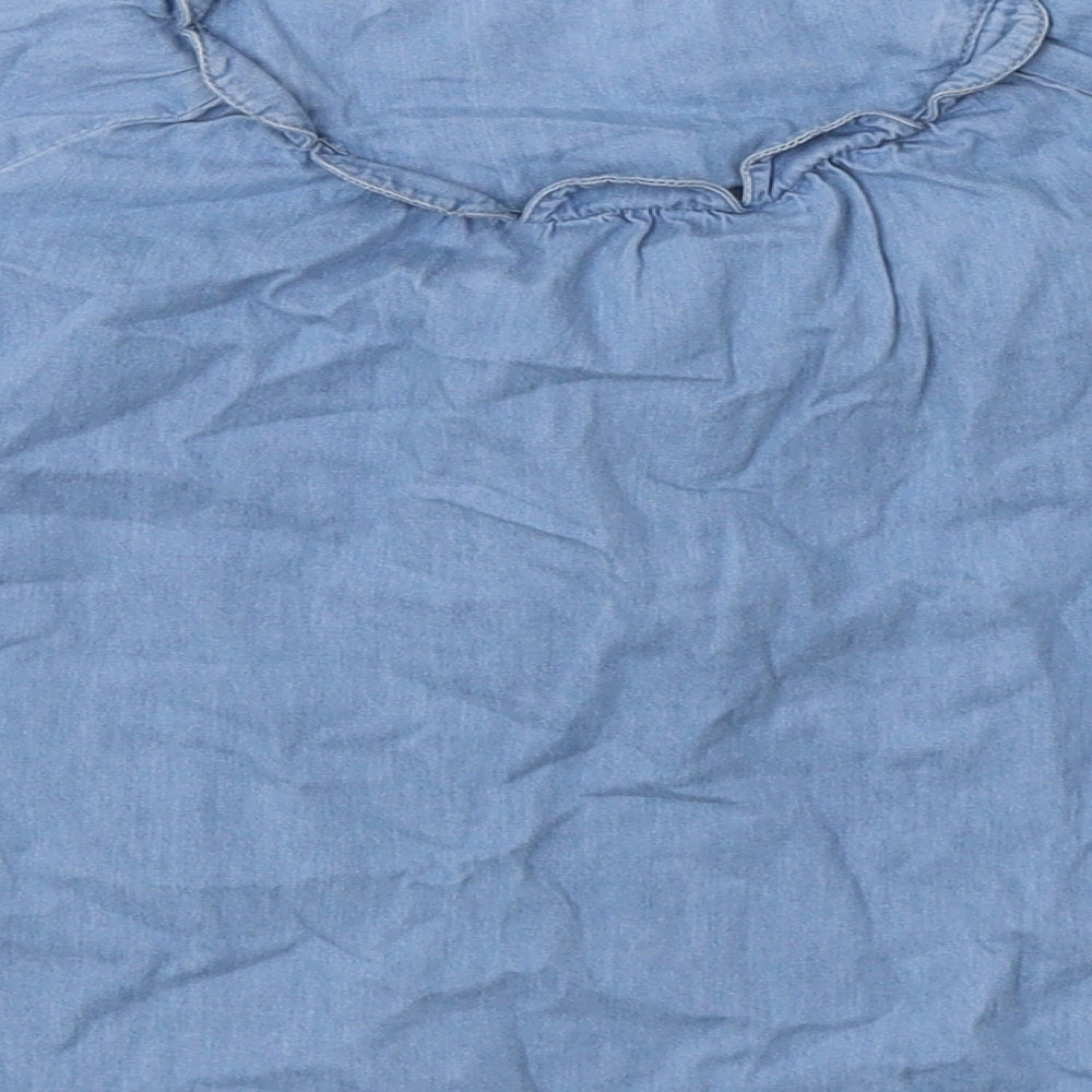TU Baby Blue  Cotton Shirt Dress  Size 12-18 Months  Henley
