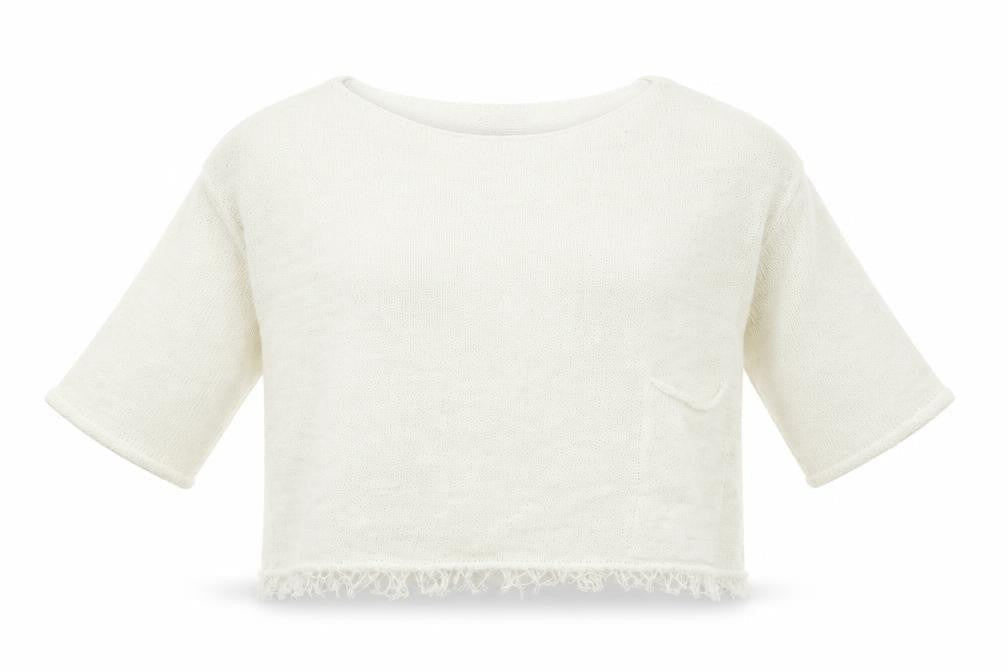Miss Su Womens Ivory Boat Neck  Acrylic Pullover Jumper Size L