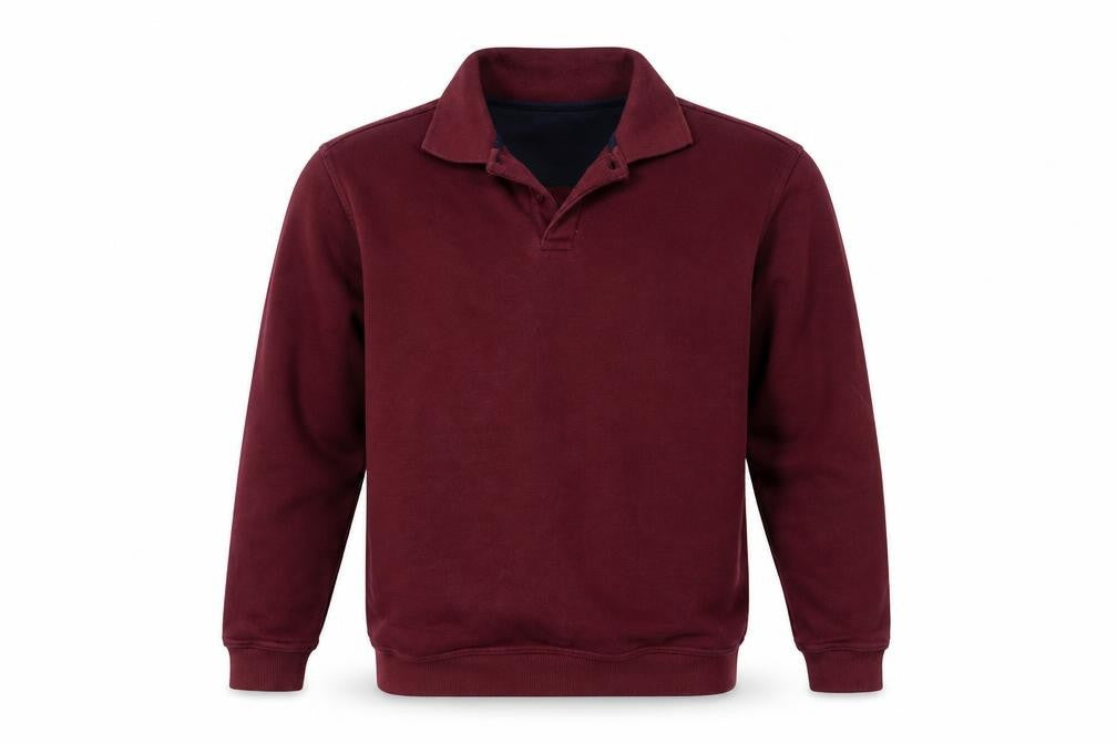 One Valley Mens Purple Collared  Cotton Pullover Jumper Size S