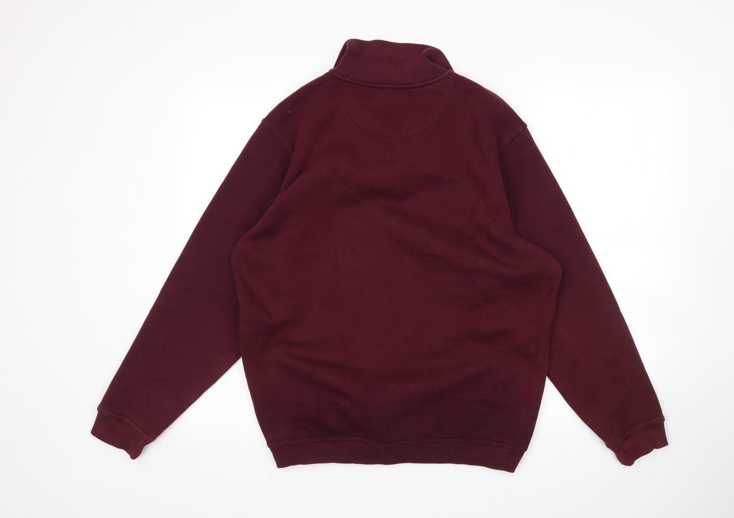 One Valley Mens Purple Collared  Cotton Pullover Jumper Size S