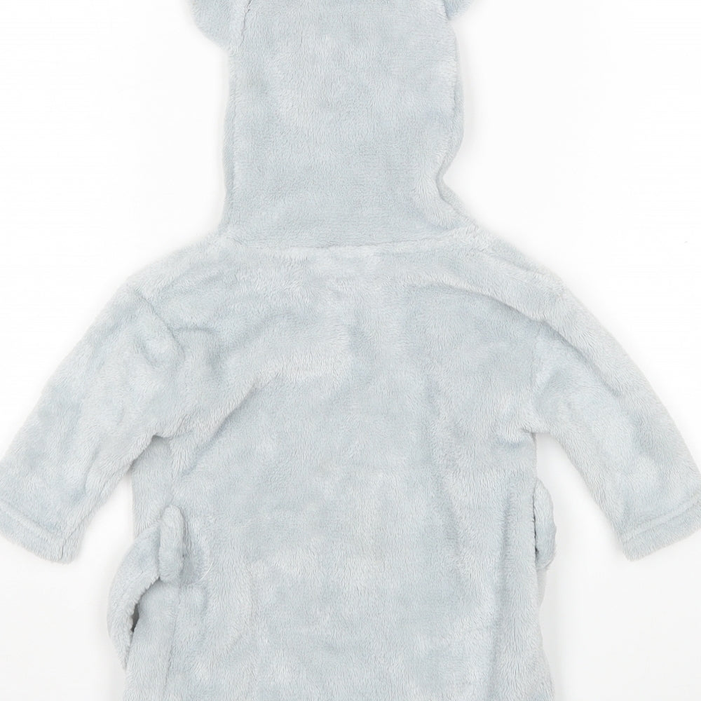 Preworn Boys Grey Animal Print Polyester  Gown Size 6-9 Months