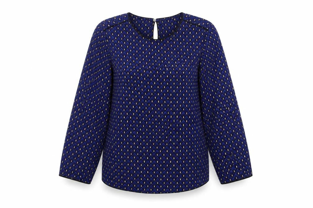 sfera  Womens Multicoloured Argyle/Diamond  Basic Blouse Size M Round Neck