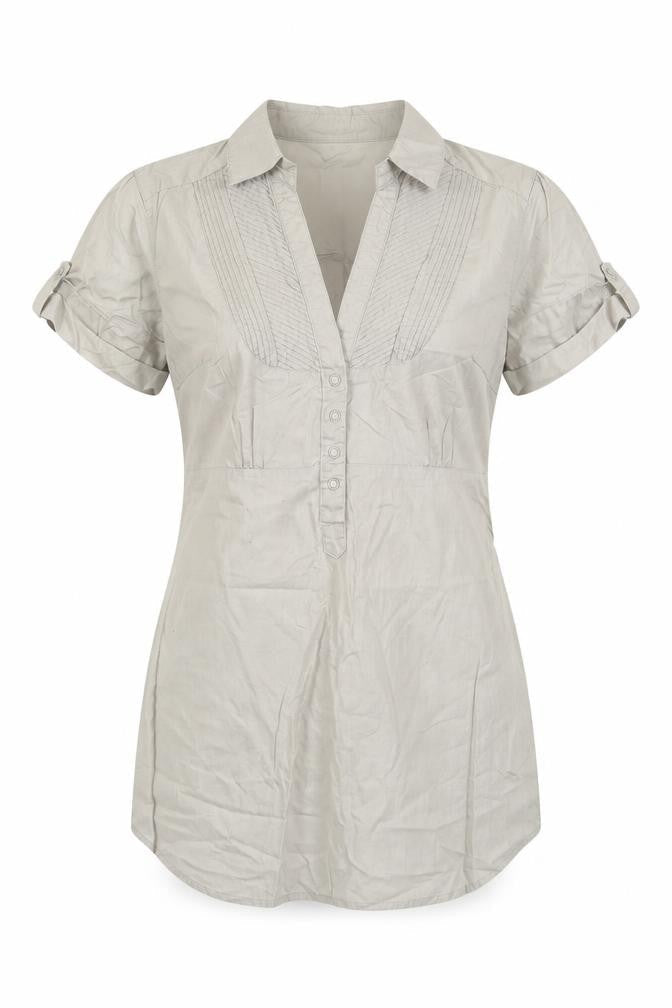 Pull & Bear Womens Grey  Cotton Basic Polo Size S Collared