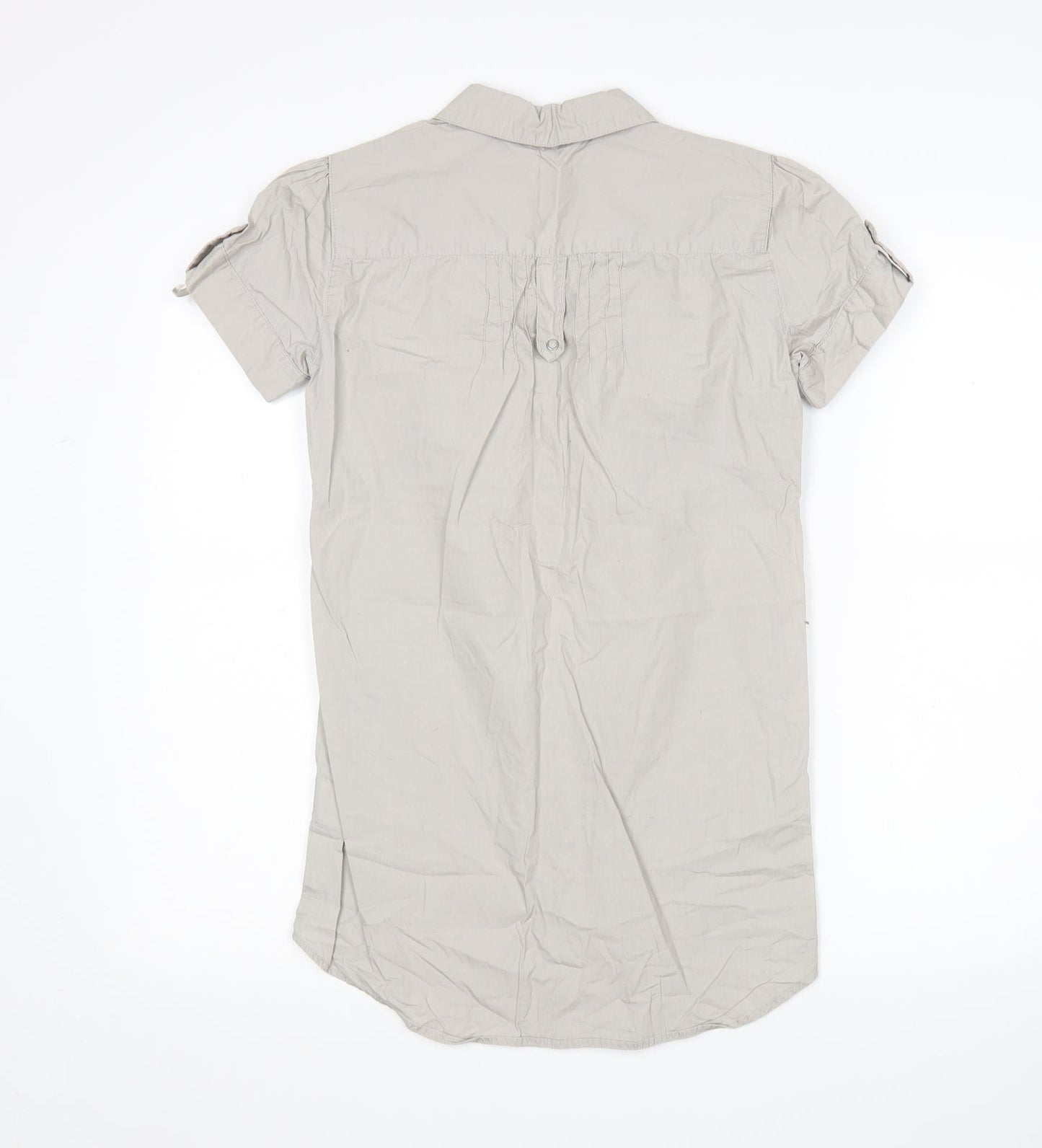 Pull & Bear Womens Grey  Cotton Basic Polo Size S Collared