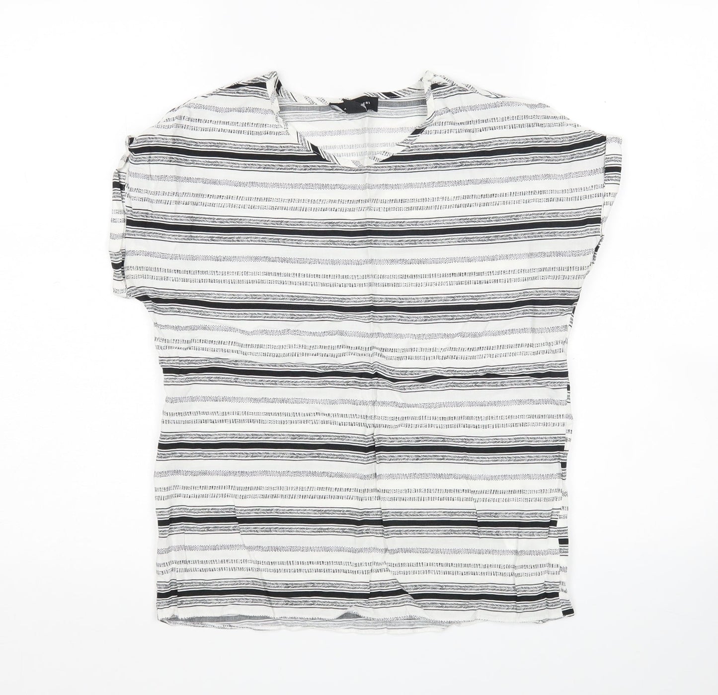 Atmosphere  Womens Multicoloured Striped Viscose Basic Blouse Size 6 Round Neck