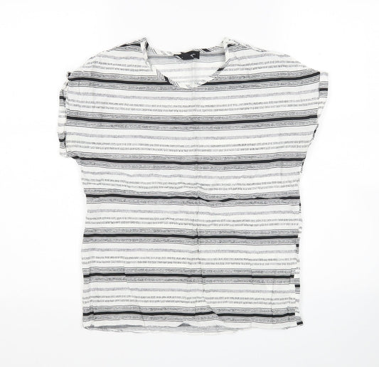 Atmosphere  Womens Multicoloured Striped Viscose Basic Blouse Size 6 Round Neck