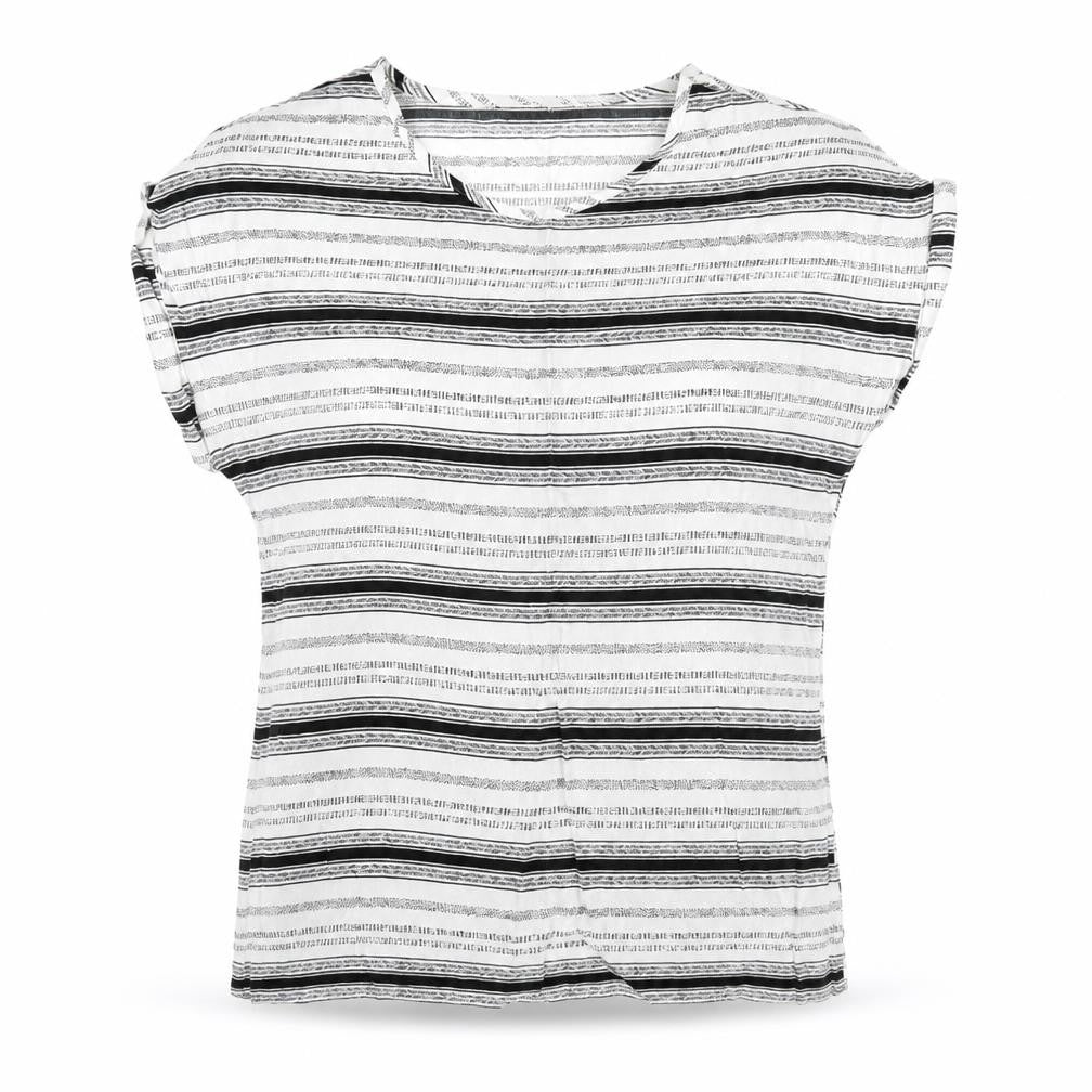 Atmosphere  Womens Multicoloured Striped Viscose Basic Blouse Size 6 Round Neck