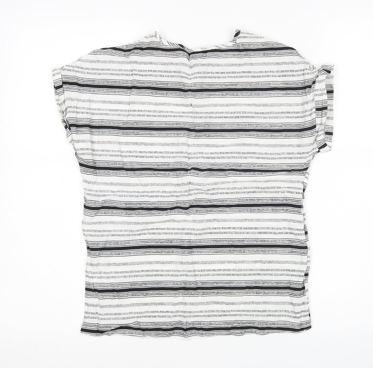 Atmosphere  Womens Multicoloured Striped Viscose Basic Blouse Size 6 Round Neck