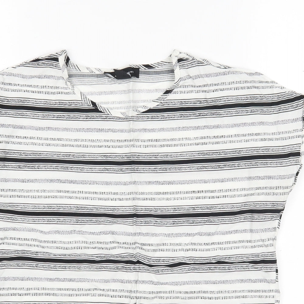 Atmosphere  Womens Multicoloured Striped Viscose Basic Blouse Size 6 Round Neck