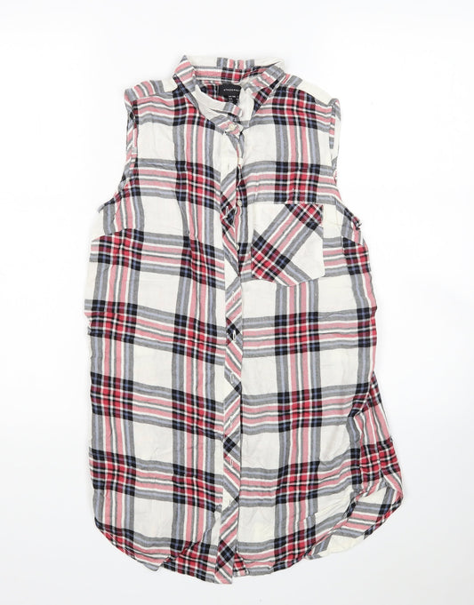 Atmosphere Womens Multicoloured Plaid Viscose Basic Button-Up Size 8 Collared