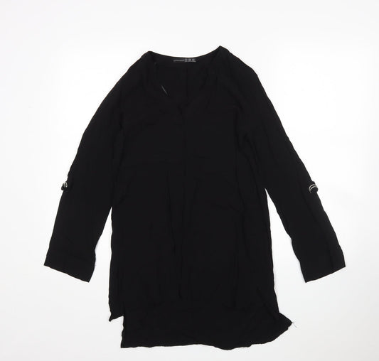 Atmosphere Womens Black  Viscose Basic Blouse Size 8 V-Neck