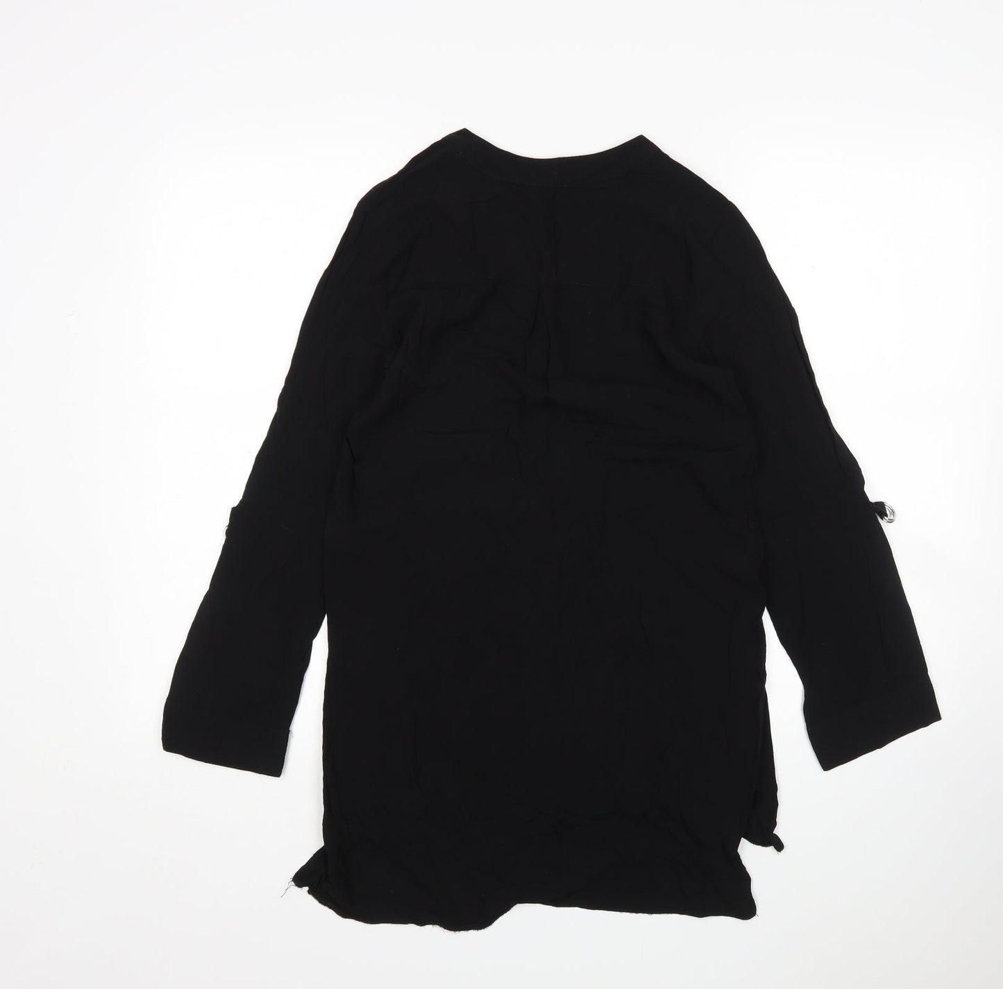 Atmosphere Womens Black  Viscose Basic Blouse Size 8 V-Neck