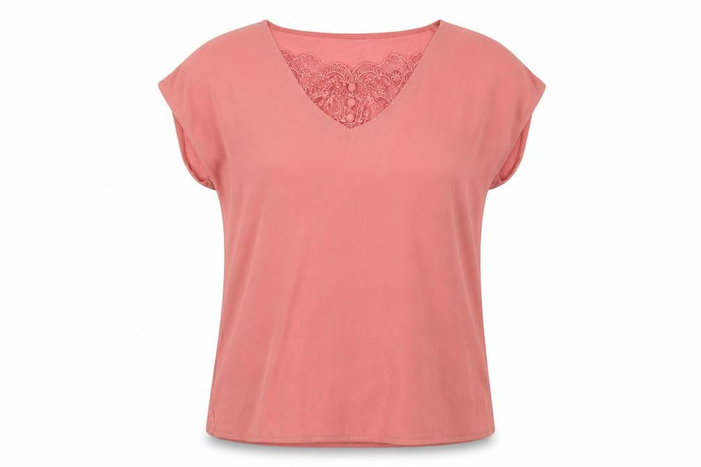 NafNAf Womens Pink  Viscose Basic Blouse Size M Scoop Neck