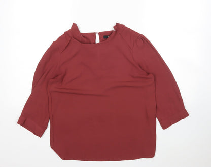 Oasis Womens Pink  Polyester Basic Blouse Size 10 Round Neck