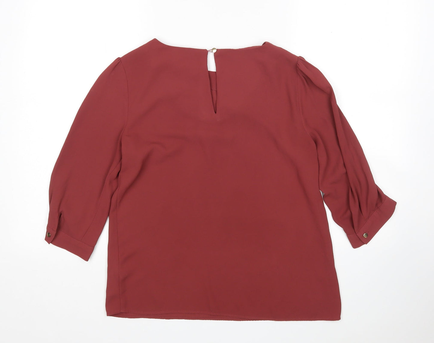 Oasis Womens Pink  Polyester Basic Blouse Size 10 Round Neck