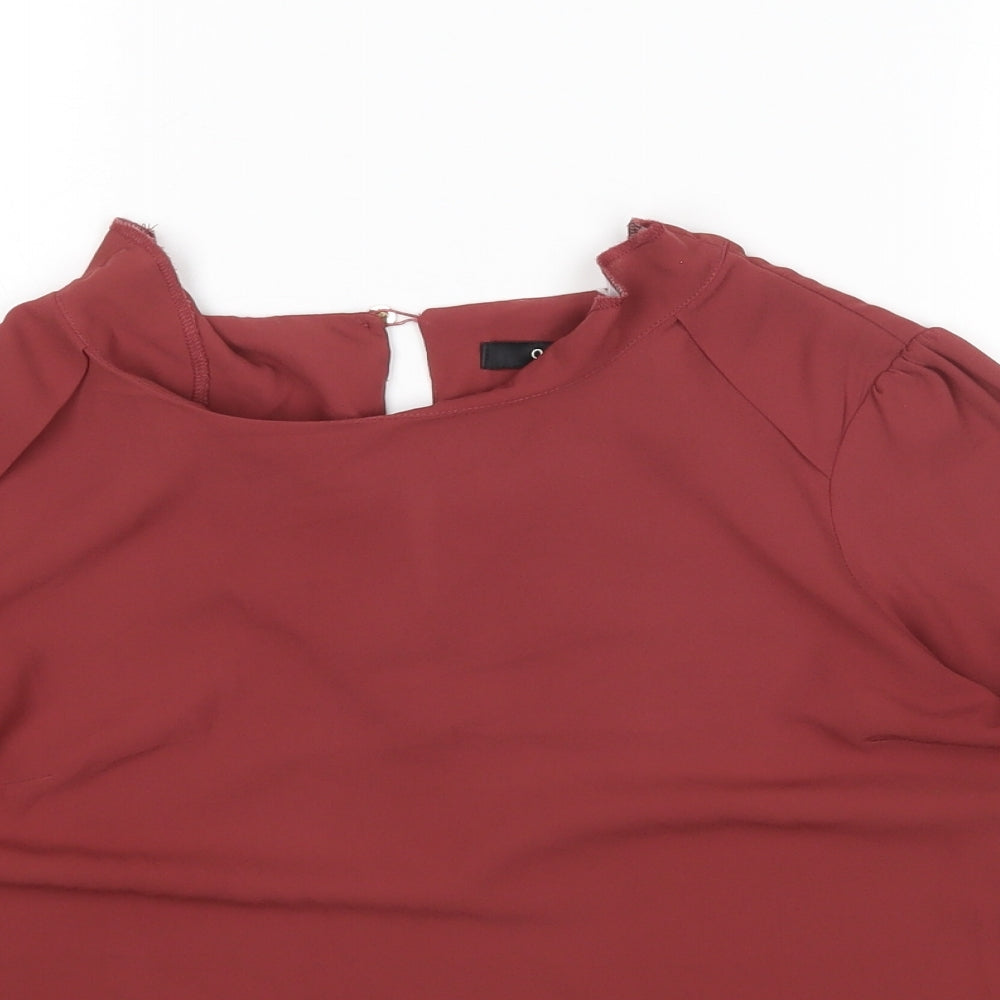 Oasis Womens Pink  Polyester Basic Blouse Size 10 Round Neck