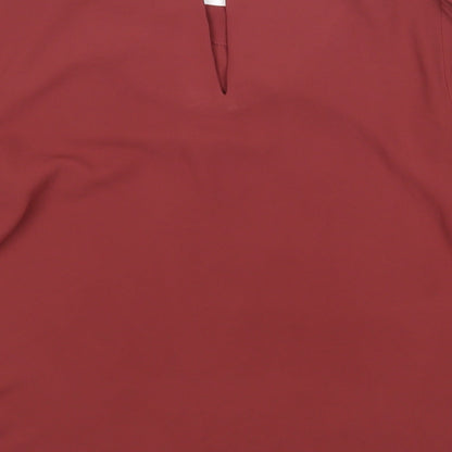 Oasis Womens Pink  Polyester Basic Blouse Size 10 Round Neck