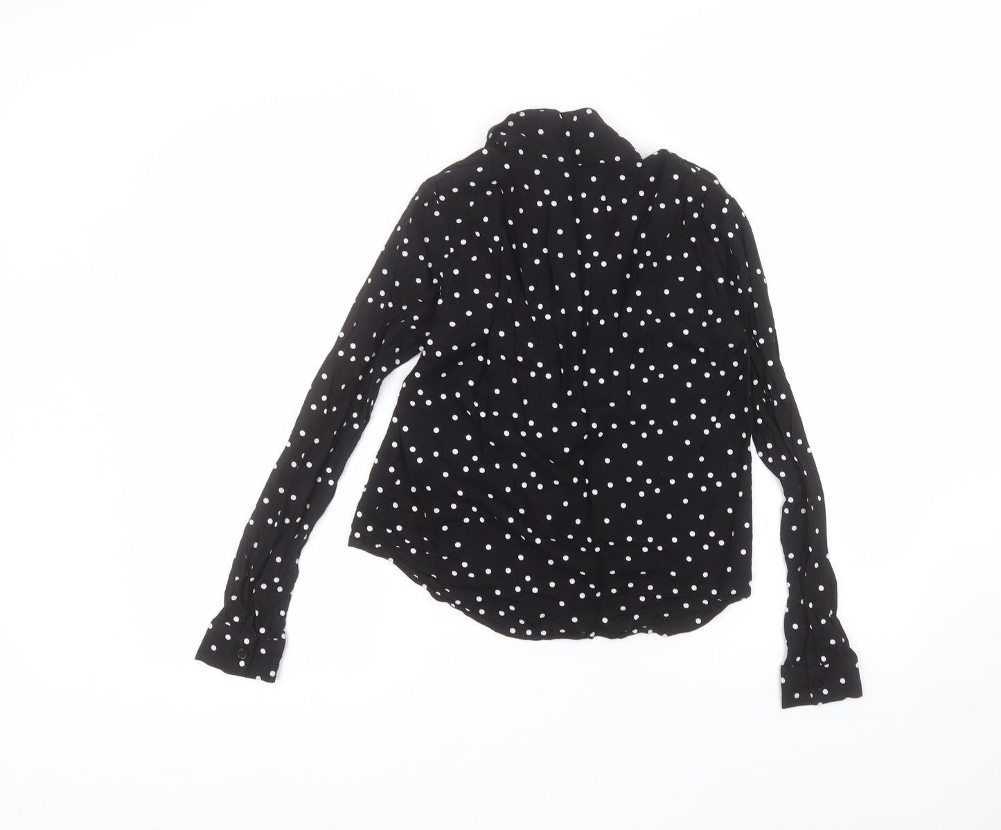 monkl Womens Black Collared Polka Dot Viscose Cardigan Jumper Size XS