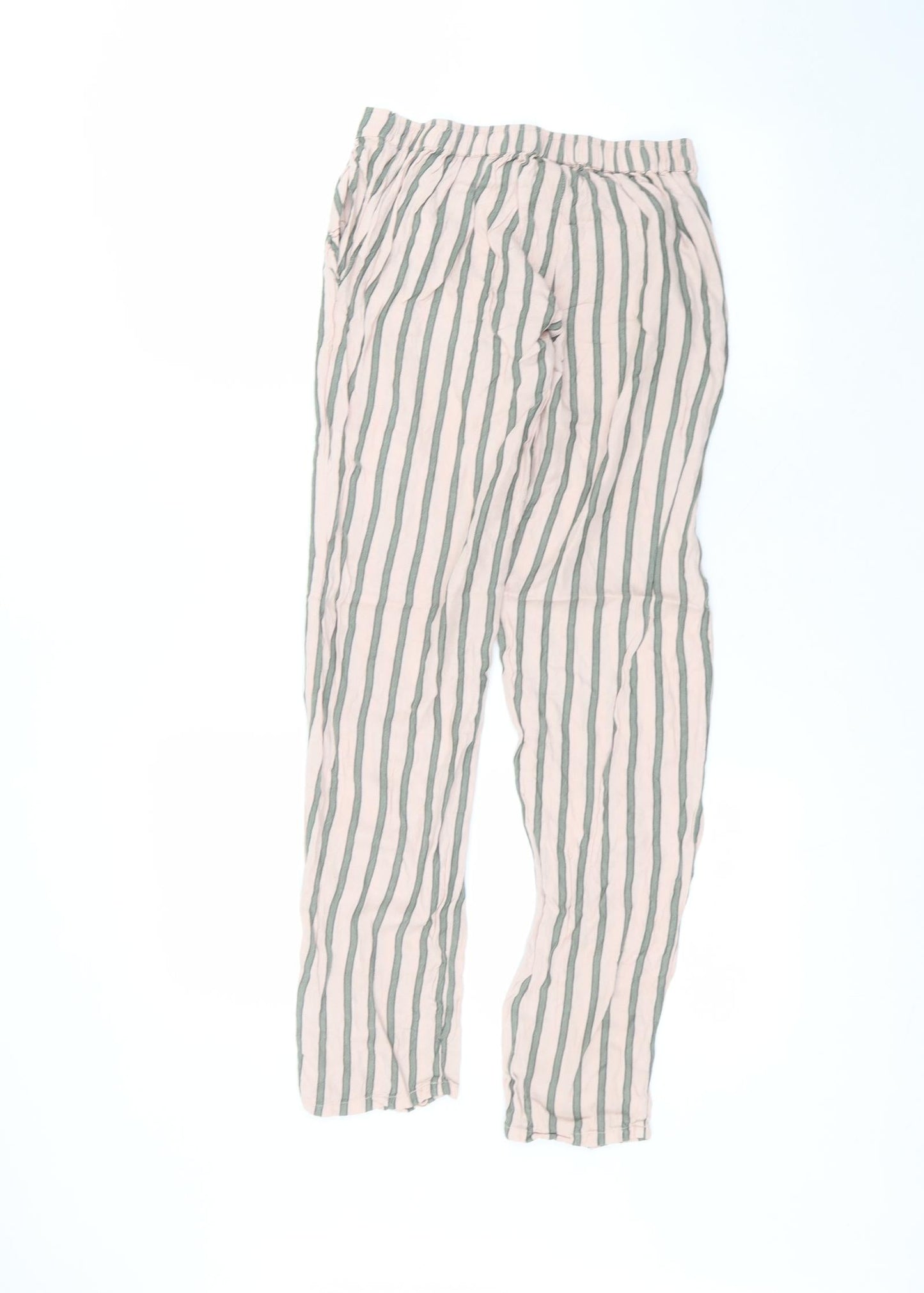 Etam Womens Pink Striped Viscose Trousers  Size S L26 in Regular