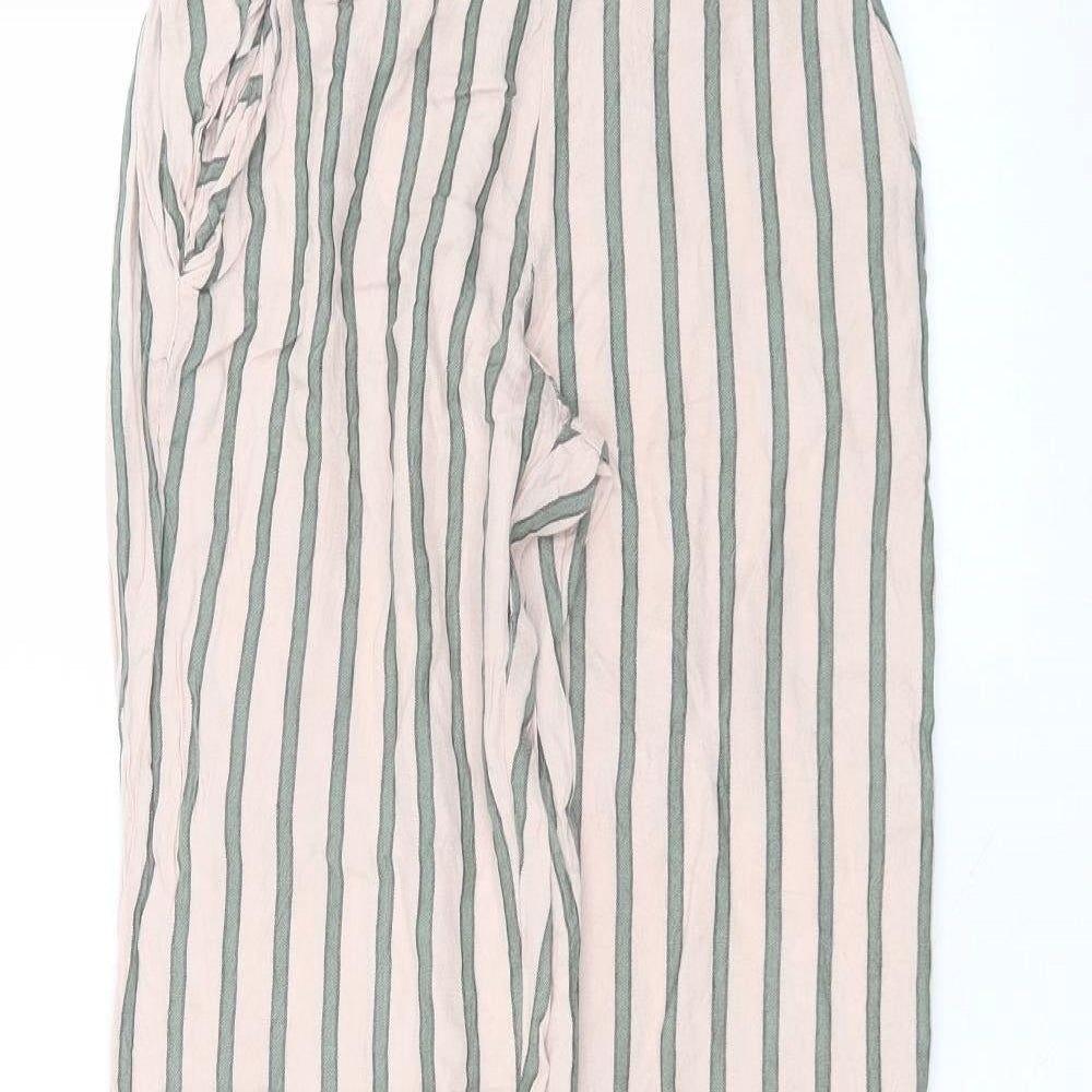 Etam Womens Pink Striped Viscose Trousers  Size S L26 in Regular