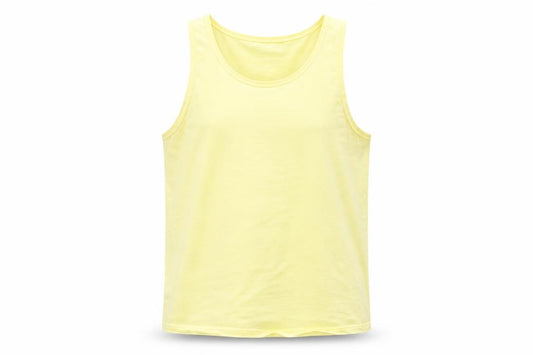 ASOS Womens Yellow  Cotton Basic Tank Size L Round Neck
