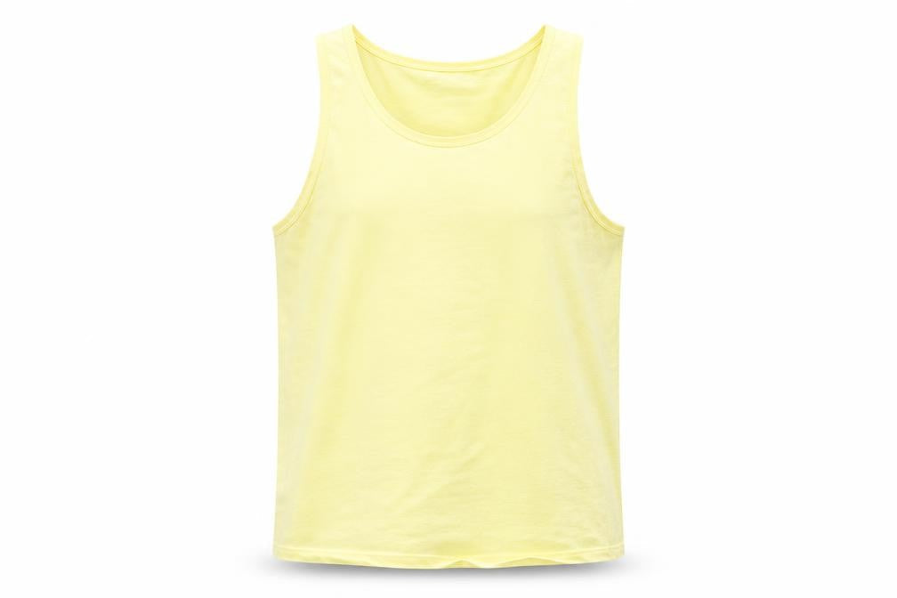 ASOS Womens Yellow  Cotton Basic Tank Size L Round Neck