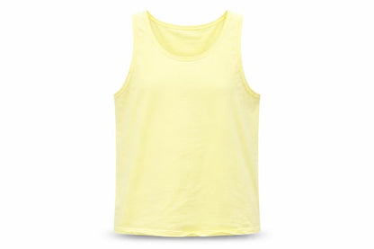 ASOS Womens Yellow  Cotton Basic Tank Size L Round Neck
