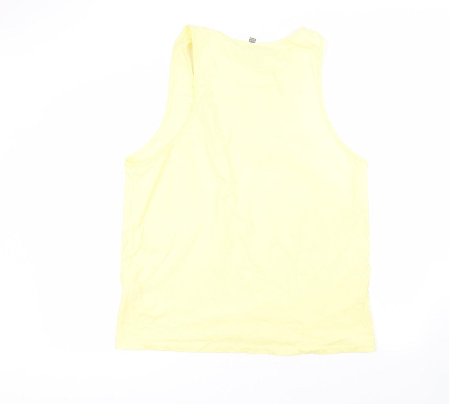 ASOS Womens Yellow  Cotton Basic Tank Size L Round Neck