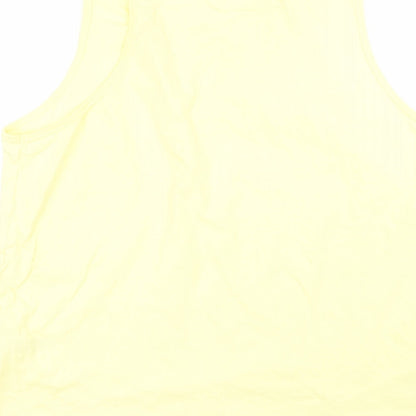 ASOS Womens Yellow  Cotton Basic Tank Size L Round Neck