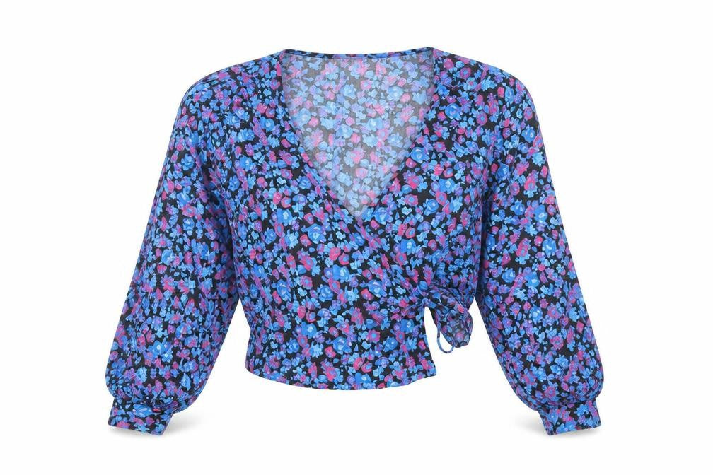 Pull&Bear Womens Black V-Neck Floral Polyester Cardigan Jumper Size S