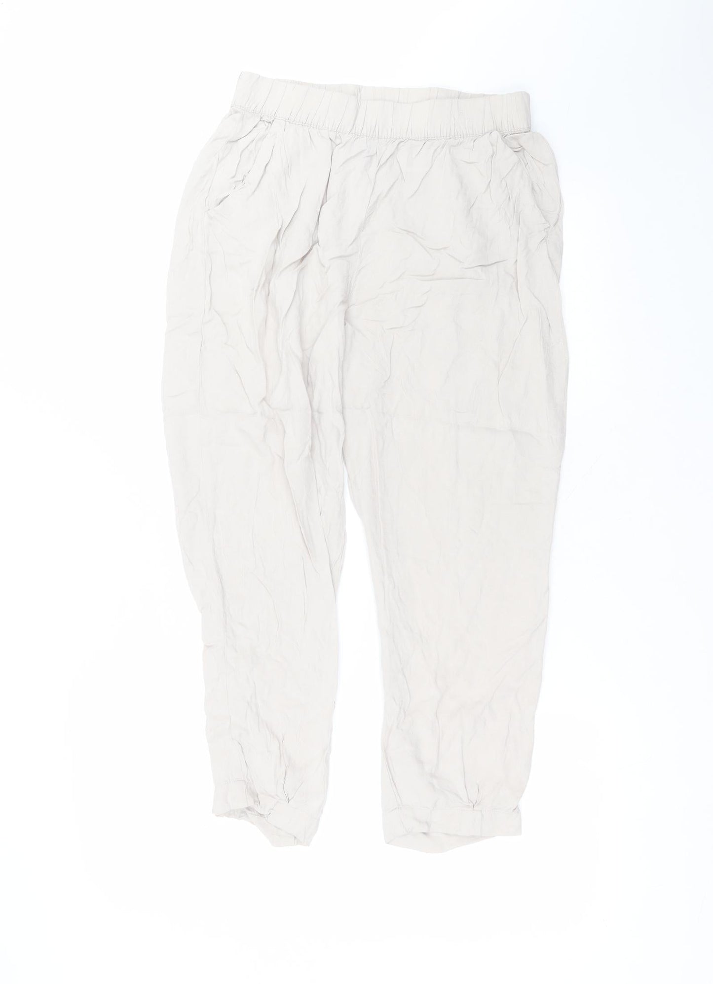 H&M Womens Grey  Viscose Trousers  Size 10 L22 in Regular