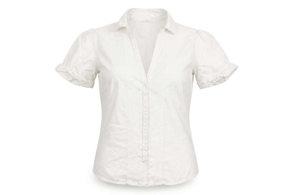 Marks & Spencer Womens White  Lyocell Basic Button-Up Size 12 Collared