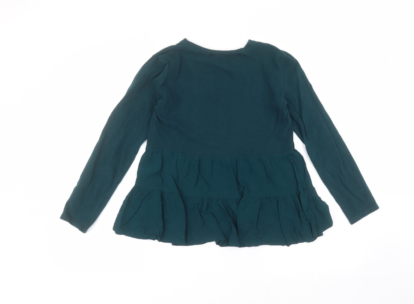 Zara Womens Green Round Neck  Polyester Pullover Jumper Size S