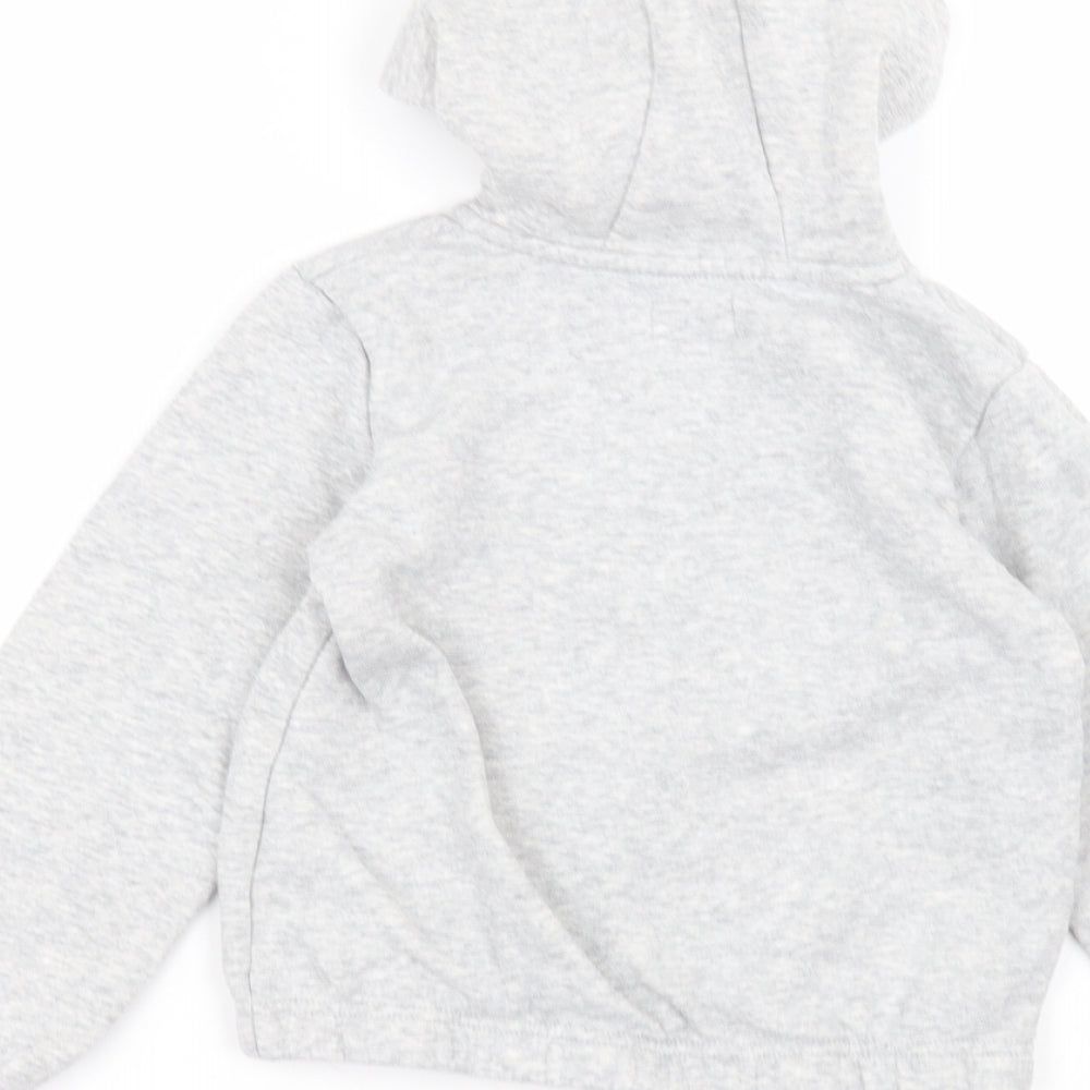 JEFF & CO Girls Grey  Cotton Full Zip Hoodie Size 7-8 Years