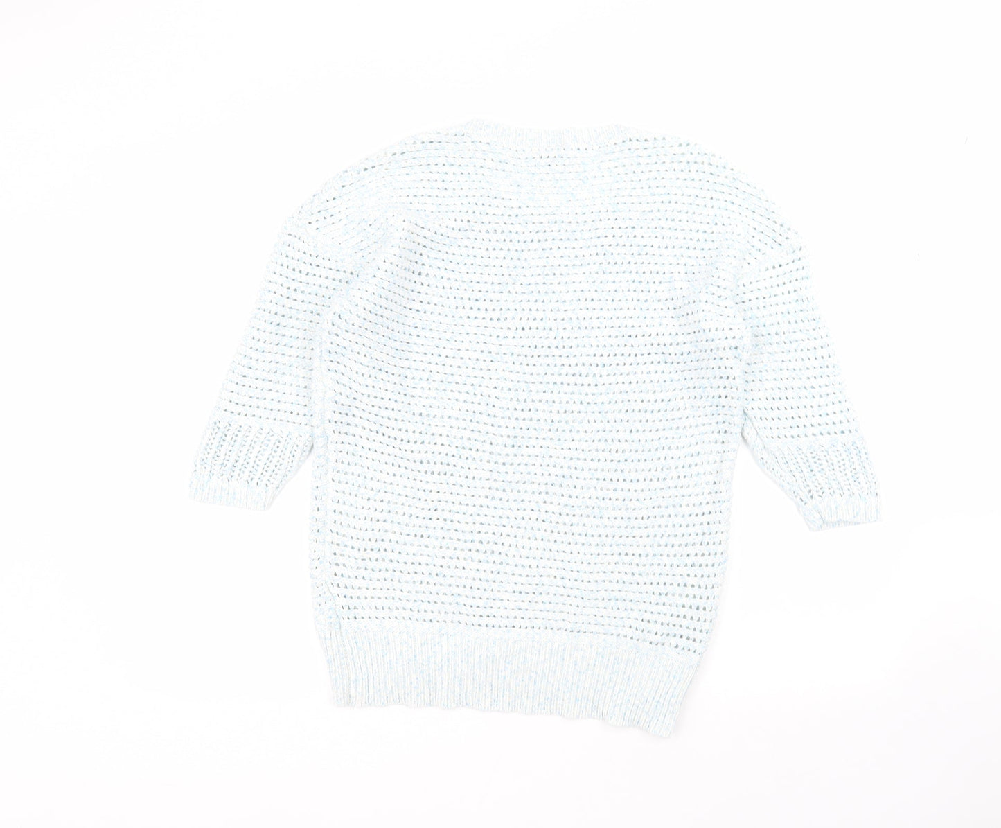 Warehouse Womens Blue Round Neck  Acrylic Pullover Jumper Size 12