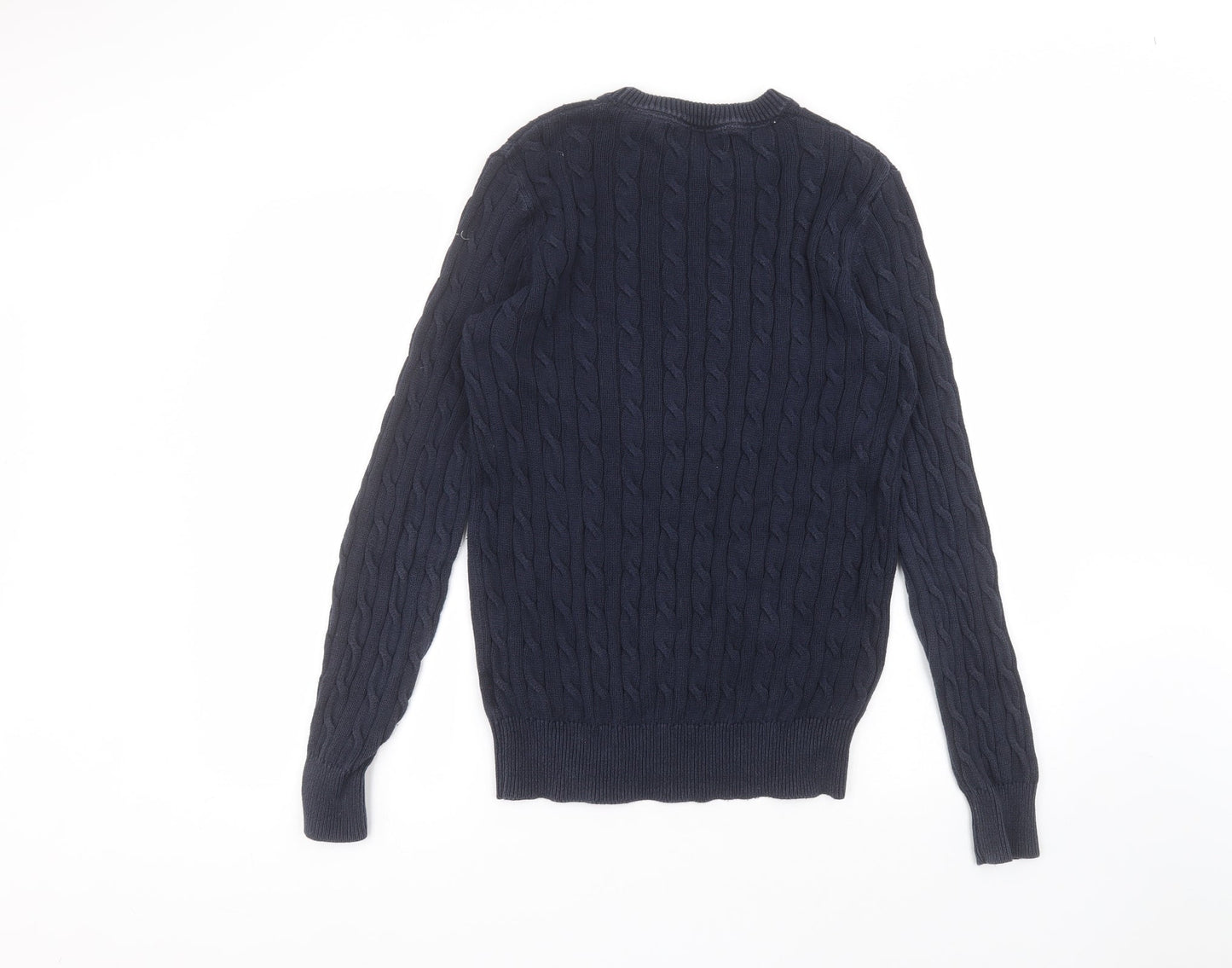 Jack Russell Mens Blue Round Neck  Cotton Pullover Jumper Size M