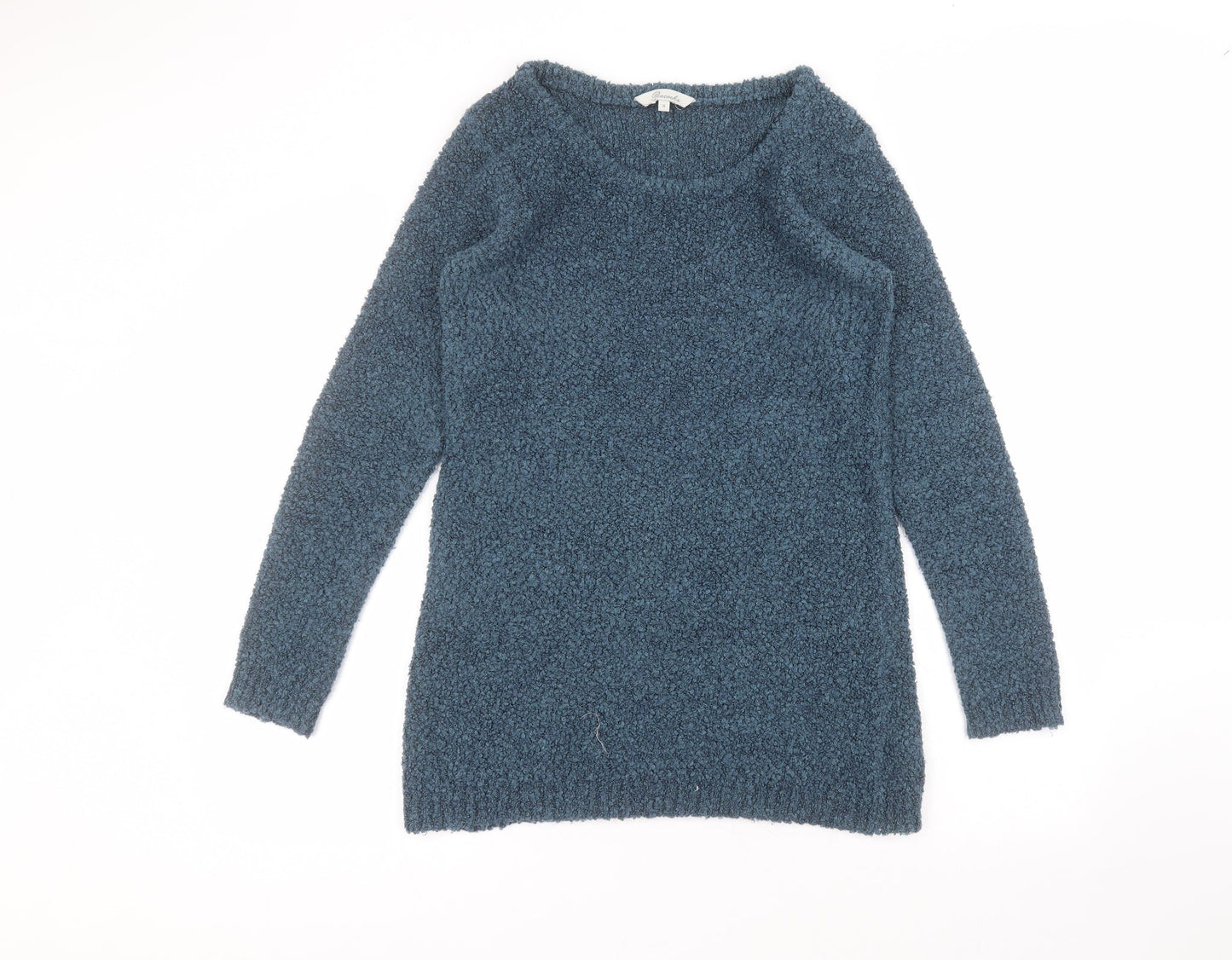Peacocks Womens Blue Round Neck  Acrylic Pullover Jumper Size S