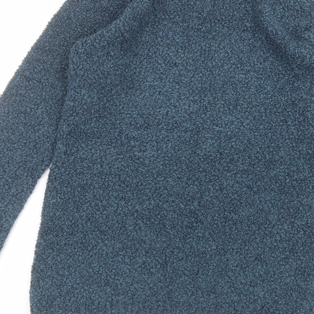 Peacocks Womens Blue Round Neck  Acrylic Pullover Jumper Size S