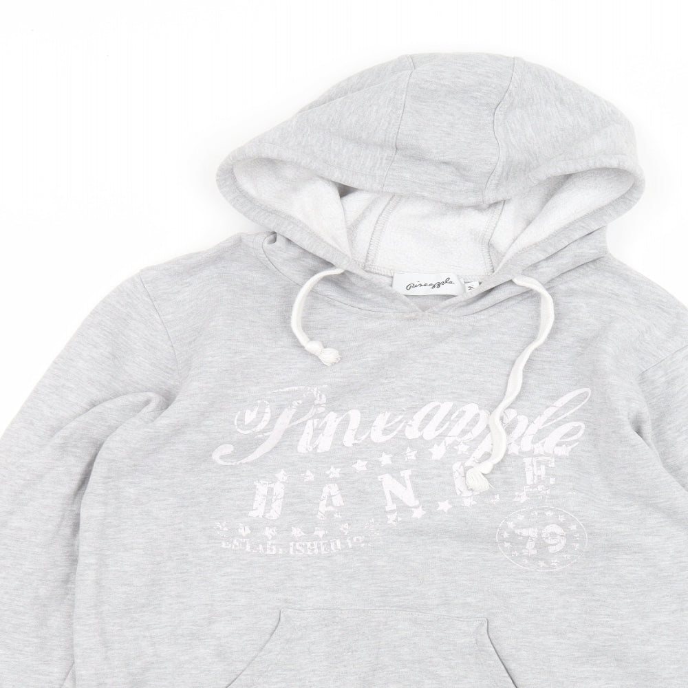 Pineapple Womens Grey  Cotton Pullover Hoodie Size M