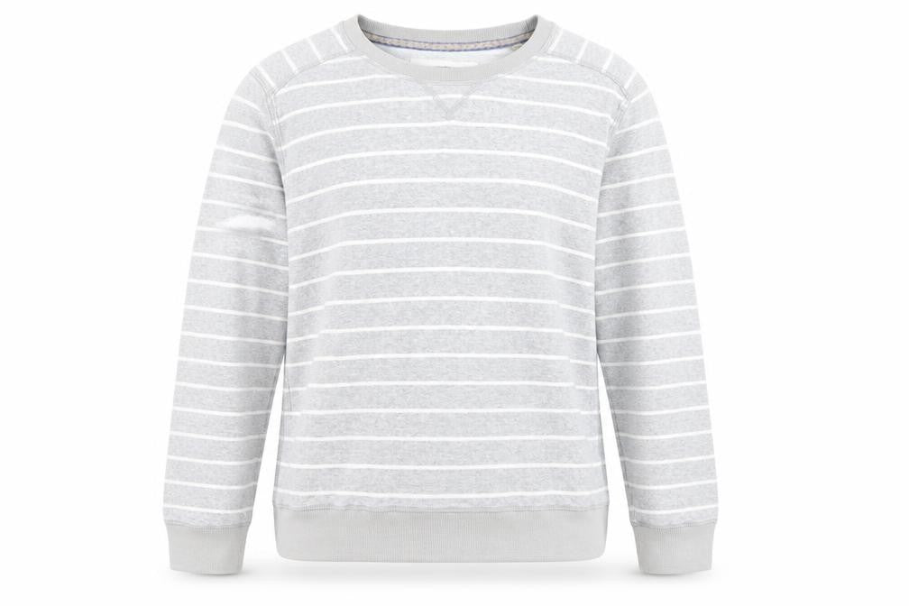 Debinhams Womens Grey Round Neck Striped Cotton Pullover Jumper Size XL