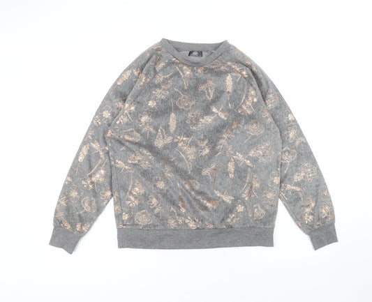 F&F Womens Grey Round Neck  Polyester Pullover Jumper Size S