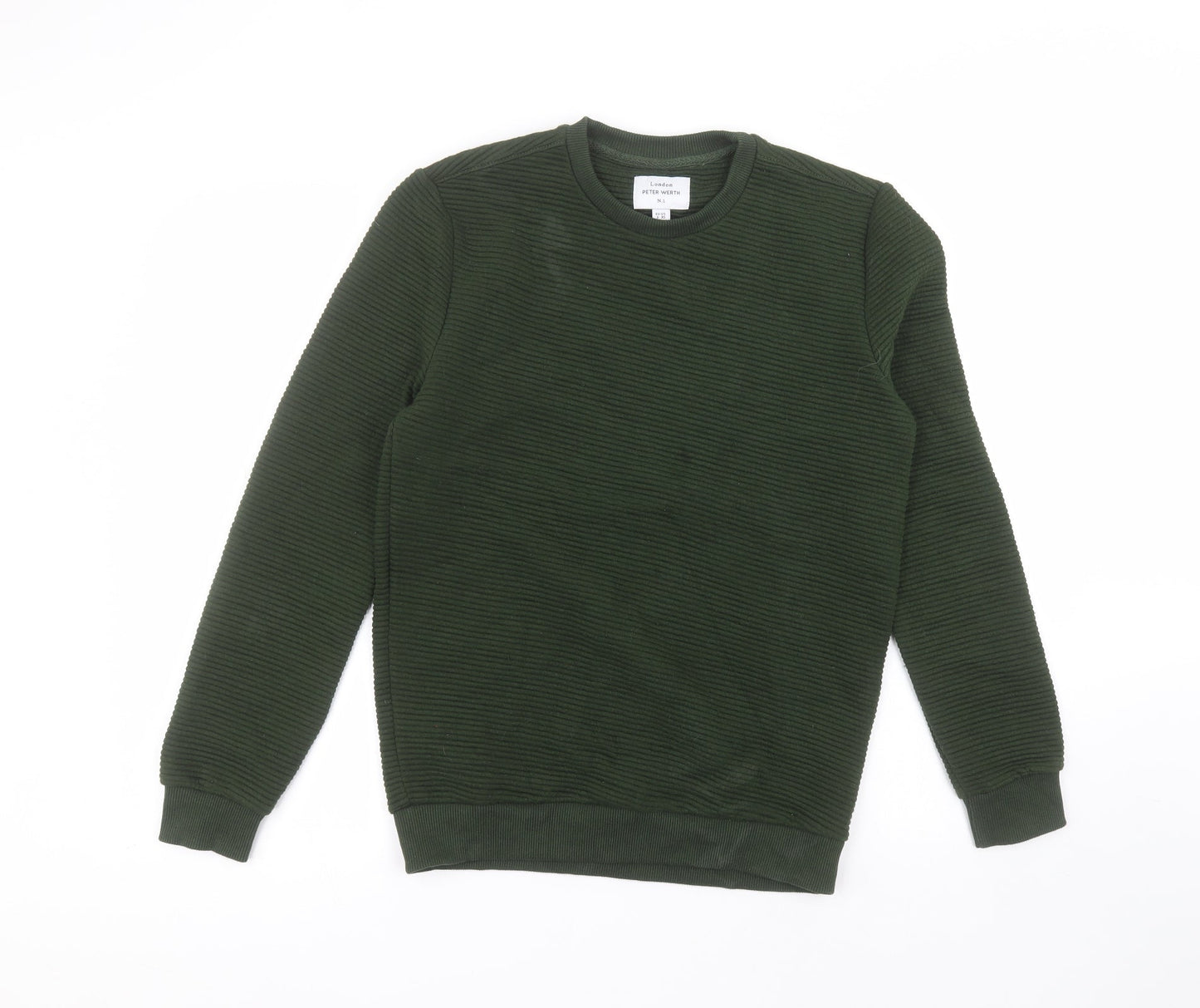 Peter Werth Womens Green Round Neck  Polyester Pullover Jumper Size S