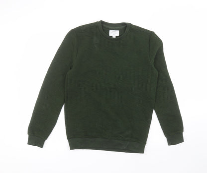 Peter Werth Womens Green Round Neck  Polyester Pullover Jumper Size S