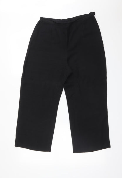 Preloved Wallis Womens Black  Linen Trousers  Size 12 L23 in Regular - Front