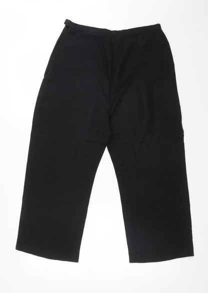Preloved Wallis Womens Black  Linen Trousers  Size 12 L23 in Regular - Back