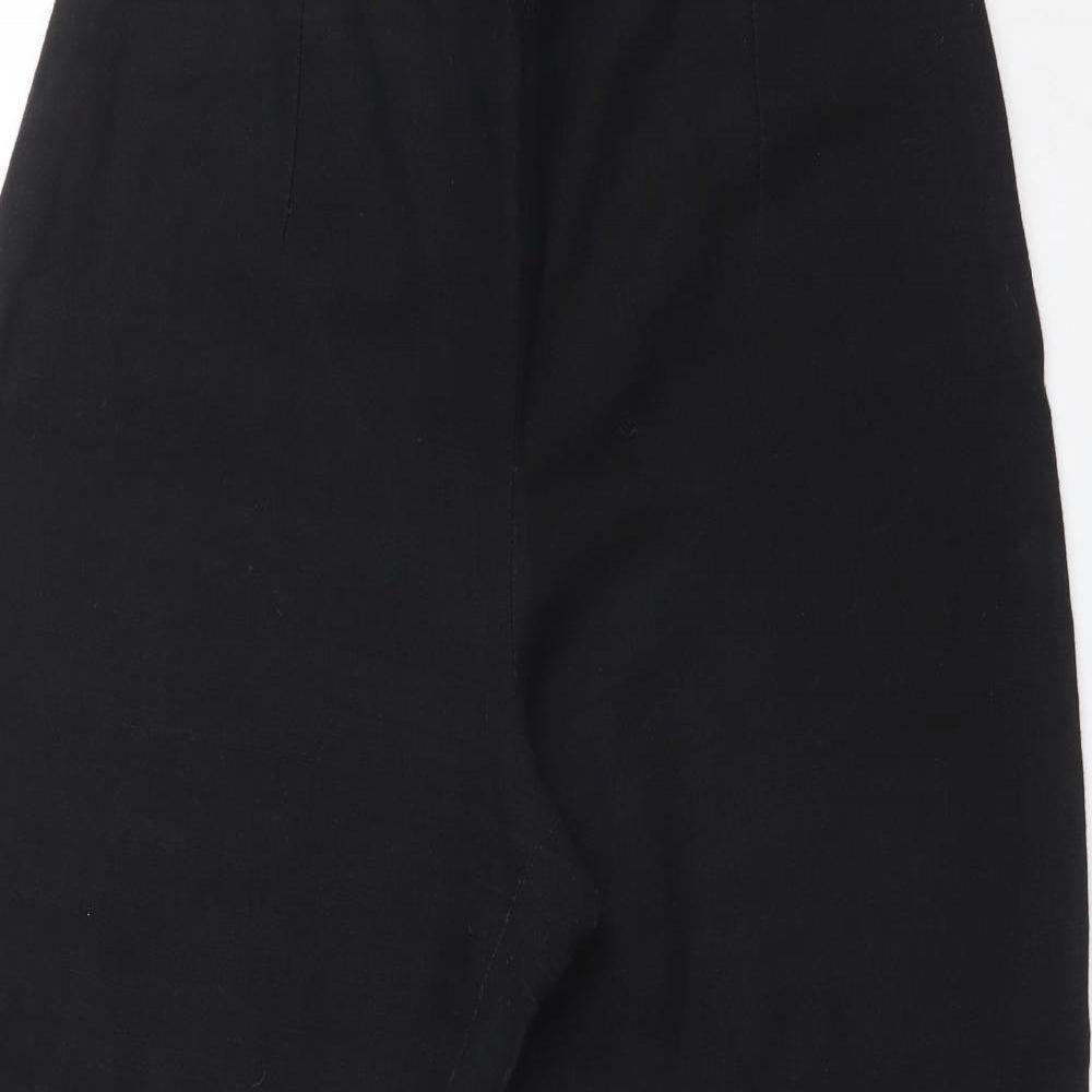 Wallis Womens Black  Linen Trousers  Size 12 L23 in Regular