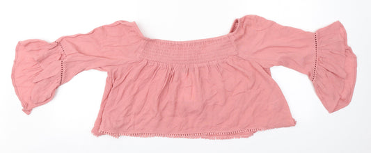 ASOS Womens Pink  Viscose Basic T-Shirt Size 4 Round Neck