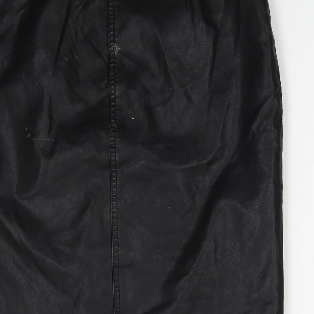 Noisy may Womens Black  Polyurethane Straight & Pencil Skirt Size M